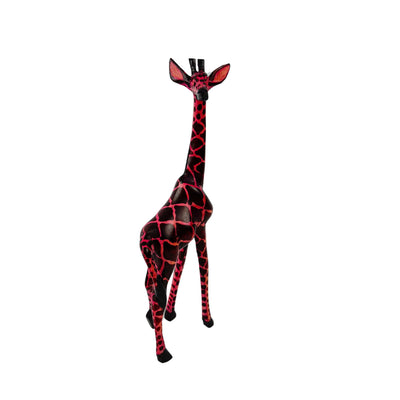 Standing Giraffe Wood Sculpture