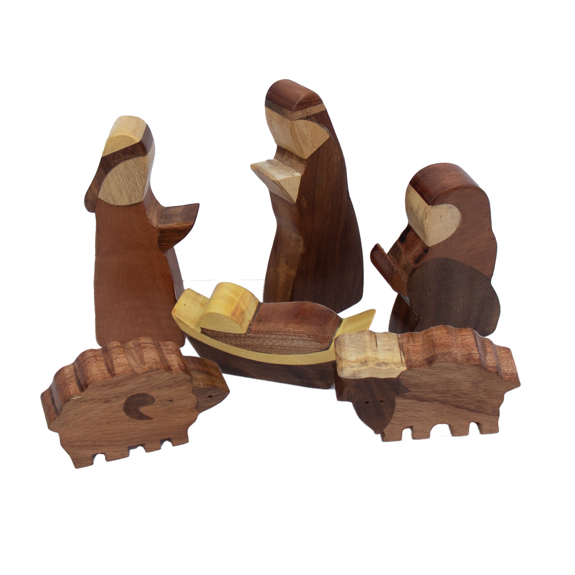 Handcrafted Joint Wood India NatIvity Set (6 pieces)