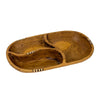 Tri-Section Olive Wood Serving Platter with Batik bone Accent