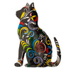 2NDs MINOR IMPERFECTIONS - Thoughtful Kitty Painted Haitian Steel Drum Wall Art, 14.5 inch