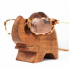 Elephant Eyeglass Acacia Wood Stand - Pack of 3