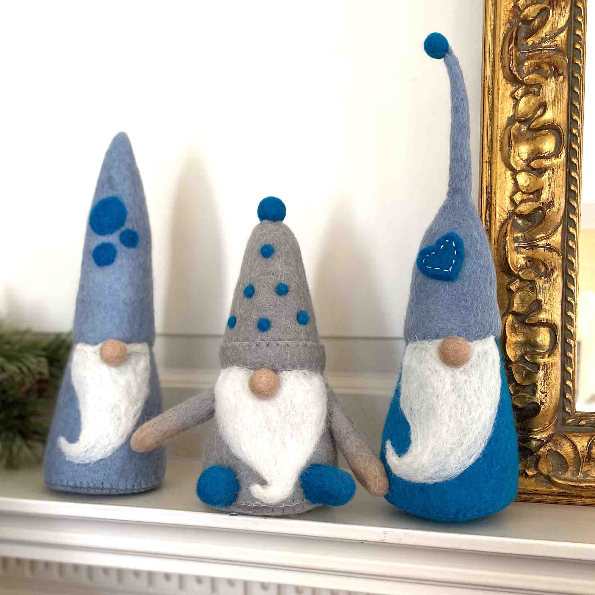 Gnome Wool Felt Coasters - Set of 4