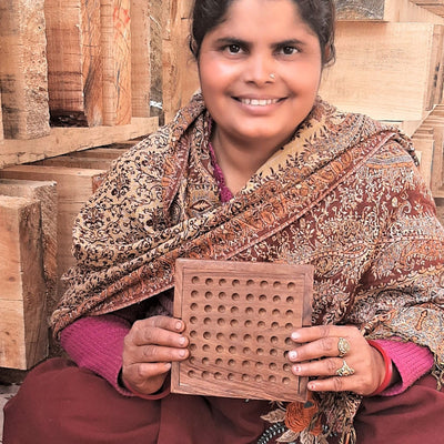 Handmade Sheesham Wood Connect Four Game