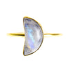 Moonstone Crescent Moon Brass Ring, PACK OF 3