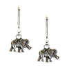 Elephant Trunk Up Brass Earrings, Silver, PACK OF 3