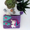 Handcrafted Unicorn Felt Coin Zipper Pouch