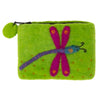 Handcrafted Dragonfly Felt Coin Zipper Pouch