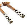 Olive Wood Serving Set, Diamond Batik Handles