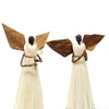 Set of 2 - Standing Sisal Angel Ornaments: Devotional (5-Inch)