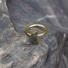 Labradorite Crescent Moon Brass Ring, PACK OF 3