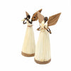 Set of 2 - Standing Sisal Angel Ornaments: Music Instruments (5-inch)