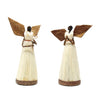 Set of 2 - Standing Sisal Angel Ornaments: Devotional (5-Inch)