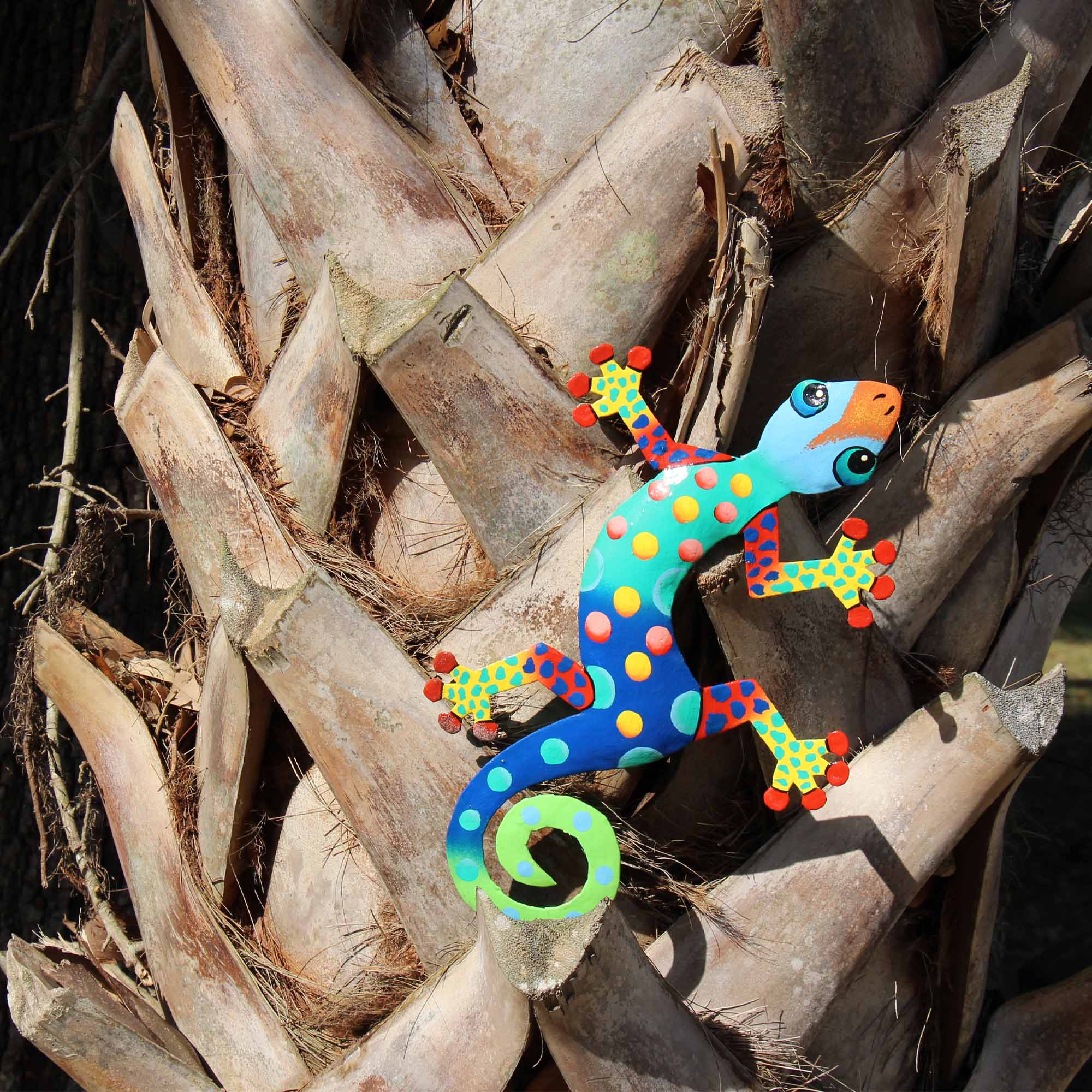 Tropical Gecko Haitian Steel Drum Wall Art, 13 inch Global Crafts  Wholesale