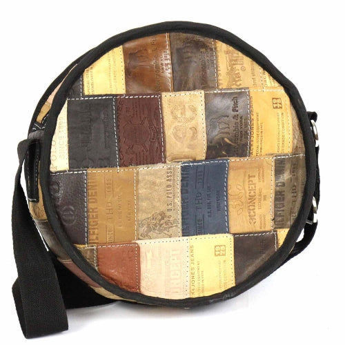 Vintage Patch Leather Purse Shoulder Bag Triple Zipper Black Adj Strap |  eBay
