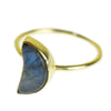 Labradorite Crescent Moon Brass Ring, PACK OF 3