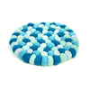 Felt Ball Trivet: Round, Ocean Sky